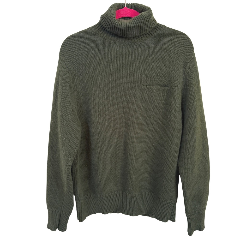 Rambler Knit‎ Wool Turtleneck Sweater L Green Made USA Vintage Classic